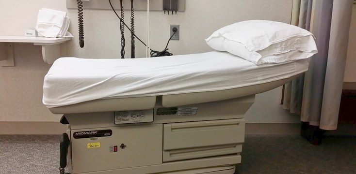 A Medice examination room set up for a dermatology appointment